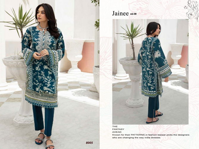 Agha Noor Jainee Vol 8 Lawn Cotton Pakistani Dress Material Wholesale Online
